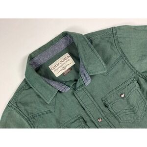 Cody James Boys' Forest Green Cotton Long Sleeve Snap Button Shirt Size Large